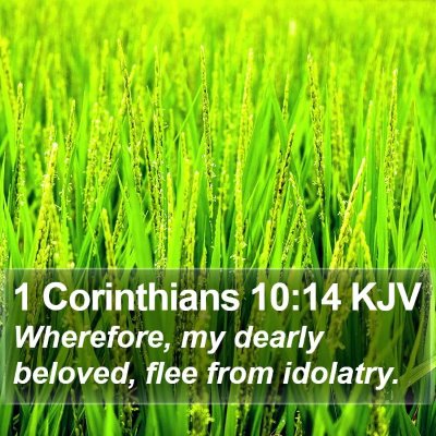1 Corinthians 10:14 KJV Bible Verse Image
