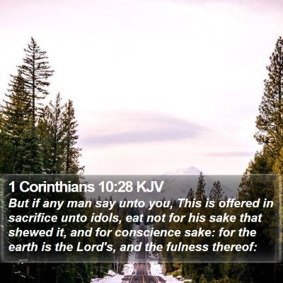 1 Corinthians 10:28 KJV Bible Verse Image