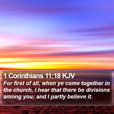 1 Corinthians 11:18 KJV Bible Verse Image