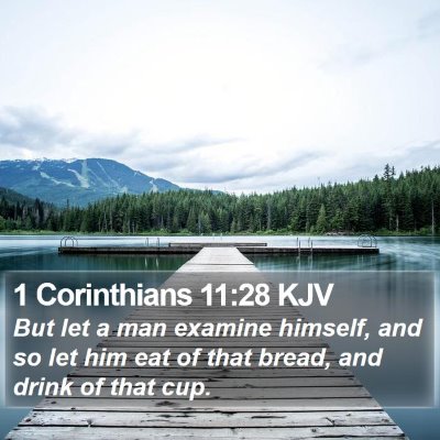 1 Corinthians 11:28 KJV Bible Verse Image