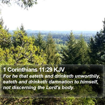 1 Corinthians 11:29 KJV Bible Verse Image