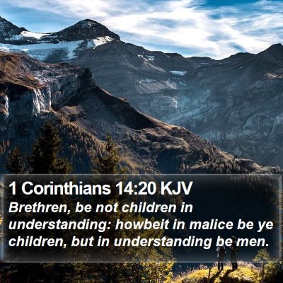 1 Corinthians 14:20 KJV Bible Verse Image