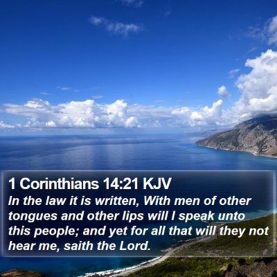 1 Corinthians 14:21 KJV Bible Verse Image