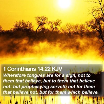 1 Corinthians 14:22 KJV Bible Verse Image