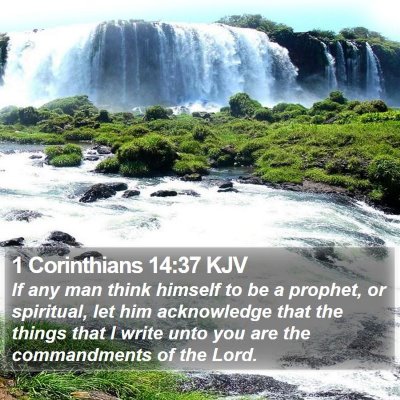 1 Corinthians 14:37 KJV Bible Verse Image