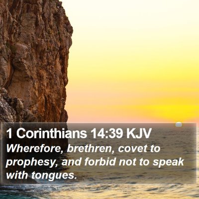 1 Corinthians 14:39 KJV Bible Verse Image