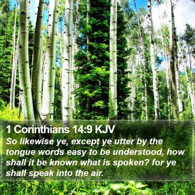 1 Corinthians 14:9 KJV Bible Verse Image