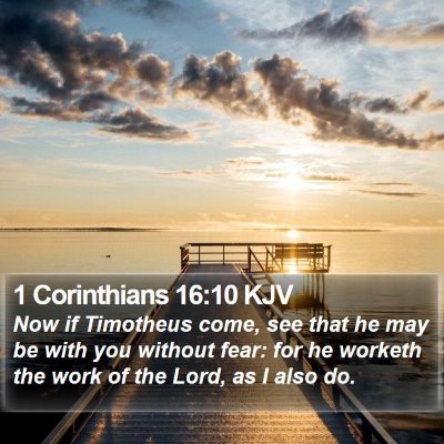 1 Corinthians 16:10 KJV Bible Verse Image