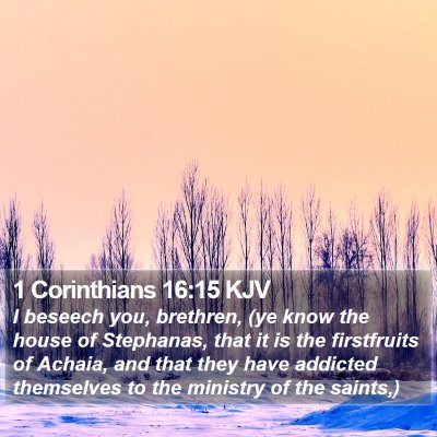 1 Corinthians 16:15 KJV Bible Verse Image