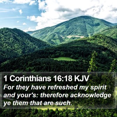 1 Corinthians 16:18 KJV Bible Verse Image