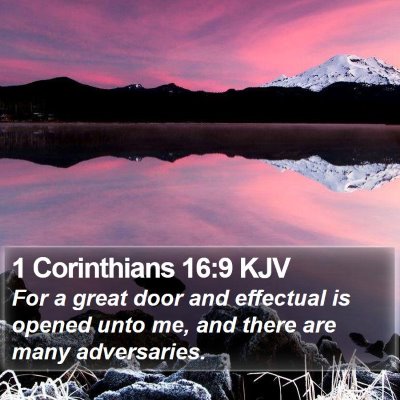 1 Corinthians 16:9 KJV Bible Verse Image