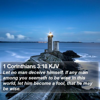 1 Corinthians 3:18 KJV Bible Verse Image