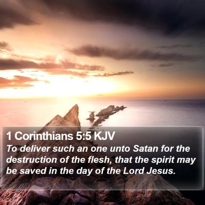 1 Corinthians 5:5 KJV Bible Verse Image