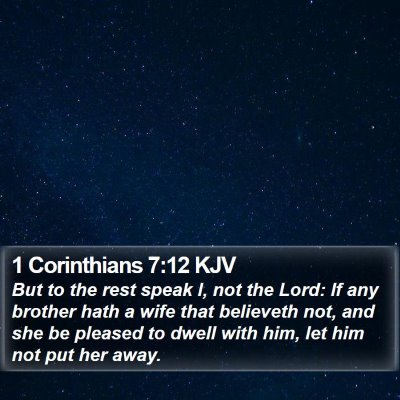 1 Corinthians 7:12 KJV Bible Verse Image