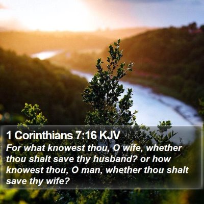 1 Corinthians 7:16 KJV Bible Verse Image