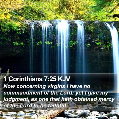 1 Corinthians 7:25 KJV Bible Verse Image