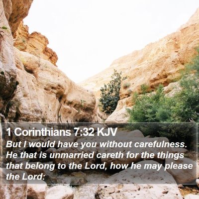 1 Corinthians 7:32 KJV Bible Verse Image