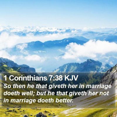 1 Corinthians 7:38 KJV Bible Verse Image