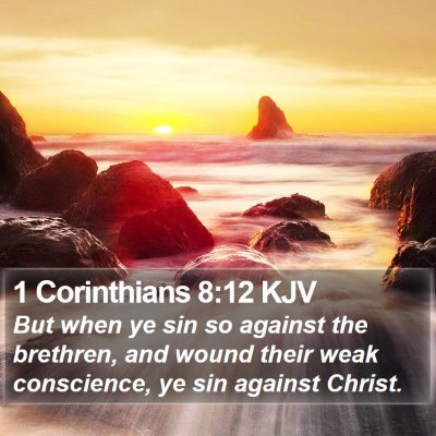 1 Corinthians 8:12 KJV Bible Verse Image