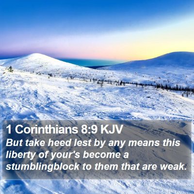 1 Corinthians 8:9 KJV Bible Verse Image