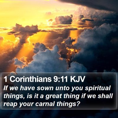 1 Corinthians 9:11 KJV Bible Verse Image