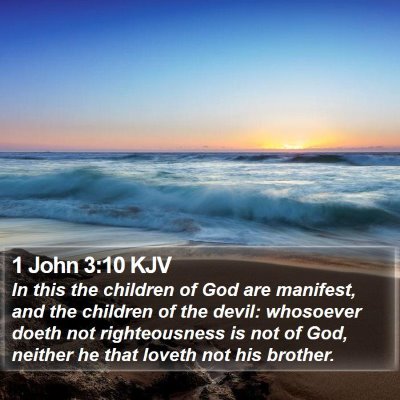 1 John 3:10 KJV Bible Verse Image