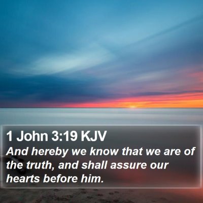 1 John 3:19 KJV Bible Verse Image