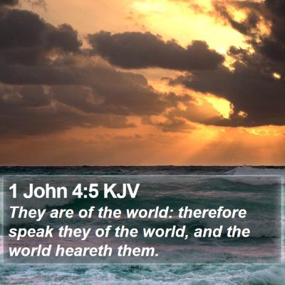 1 John 4:5 KJV Bible Verse Image