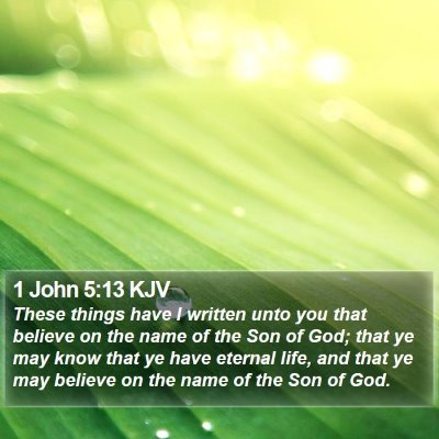 1 John 5:13 KJV Bible Verse Image