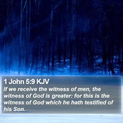 1 John 5:9 KJV Bible Verse Image