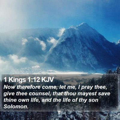 1 Kings 1:12 KJV Bible Verse Image