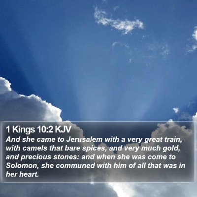 1 Kings 10:2 KJV Bible Verse Image