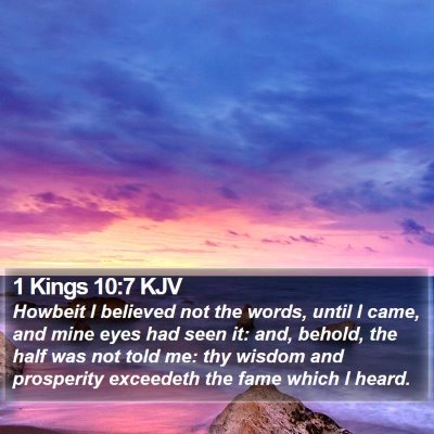 1 Kings 10:7 KJV Bible Verse Image