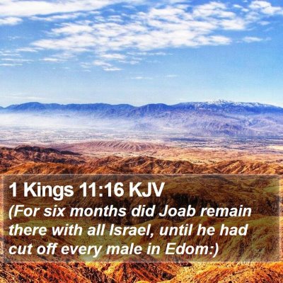 1 Kings 11:16 KJV Bible Verse Image