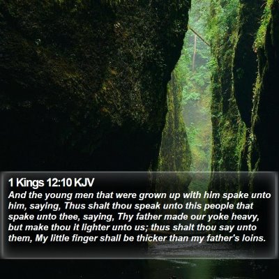 1 Kings 12:10 KJV Bible Verse Image