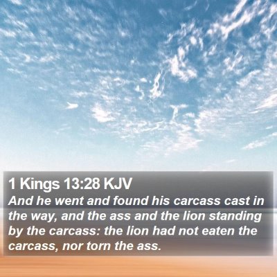 1 Kings 13:28 KJV Bible Verse Image