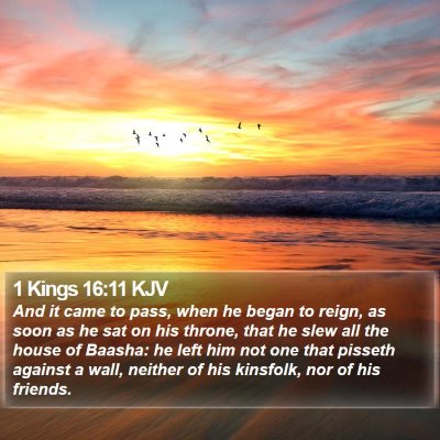 1 Kings 16:11 KJV Bible Verse Image
