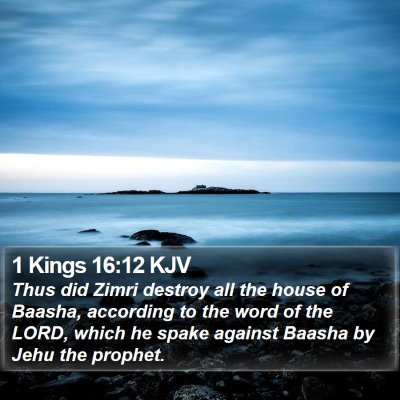 1 Kings 16:12 KJV Bible Verse Image