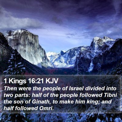 1 Kings 16:21 KJV Bible Verse Image