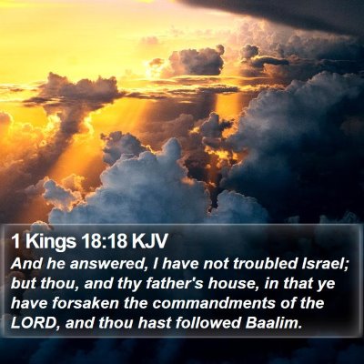 1 Kings 18:18 KJV Bible Verse Image