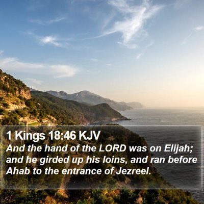 1 Kings 18:46 KJV Bible Verse Image