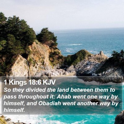 1 Kings 18:6 KJV Bible Verse Image
