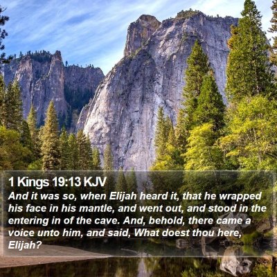1 Kings 19:13 KJV Bible Verse Image