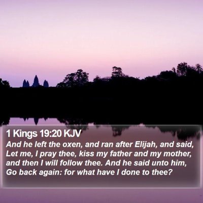 1 Kings 19:20 KJV Bible Verse Image