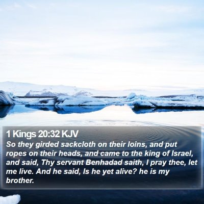 1 Kings 20:32 KJV Bible Verse Image