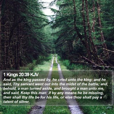 1 Kings 20:39 KJV Bible Verse Image