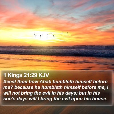 1 Kings 21:29 KJV Bible Verse Image