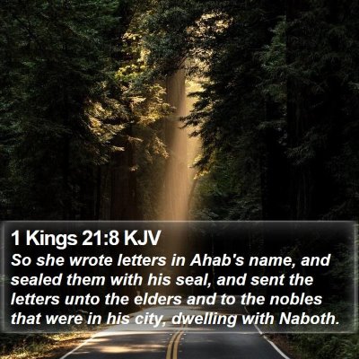 1 Kings 21:8 KJV Bible Verse Image