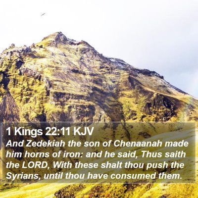 1 Kings 22:11 KJV Bible Verse Image