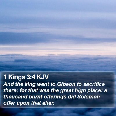 1 Kings 3:4 KJV Bible Verse Image